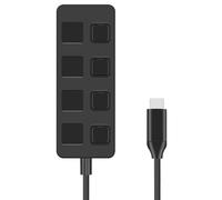 Louttary Botón de 4 Puertos USB3.0 HUB Switch USB Splitter1 una 4 Hub Type-C Extender para Accesorios de Computadora Portátil,A