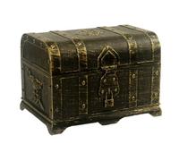 Louttary Bronce Cuadrada Cubierta Caza Pirata Caja Oculta Plástico Juego Decorativo Hogar para Niños Decoración Retro Regalos