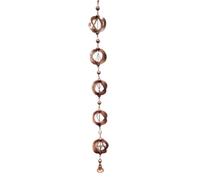 Louttary Cadena de lluvia redonda para canalones, cadena de recogida de agua de lluvia decorativa con campanas, fácil instalación, fácil de usar