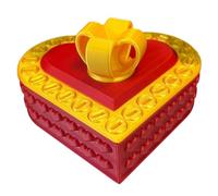 Louttary Caja de regalo con forma de corazón impresa en 3D, regalo de San Valentín, caja de almacenamiento de boda, caja de regalo de collar de anillo, oro y rojo