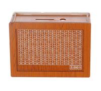 Louttary Caja para Ahorro de Dinero, Bóveda de Madera para Niños y Adultos, Hucha Reutilizable con Cuenta Regresiva y Objetivo de Dinero, Desafío D