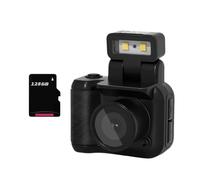 Louttary - Cámara de fotos de estilo Mini SLR Cmos de 128 GB con flash y muelle de carga, grabadora de vídeo portátil DV 1080P con pantalla LCD A