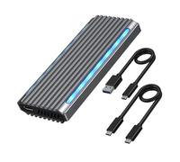 Louttary Carcasa M.2 NVMe NGFF SSD Caja USB 3.1 Tipo-C 10Gbps SATA HDD Caja 2230/2242/2260RGB LED Caja de Carcasa SSD M2 de Protocolo Dual