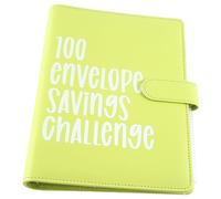 Louttary Carpeta de desafíos con 100 sobres, carpeta de desafíos de ahorro, carpeta presupuestaria, forma fácil y divertida de ahorrar dinero (verde), duradera, fácil instalación