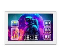 Louttary Chasis USB de 7 Pulgadas Pantalla Secundaria Pantalla RGB de AtmóSfera Montada en Mesa Pantalla IPS 800X480 con FuncióN de CaptacióN de Sonido B