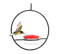 Louttary Comedero para PáJaros Colgante Circular, Comedero para ColibríEs Colgante Apilable con de Metal, Recipiente de PláStico Rojo, 1 Unidad