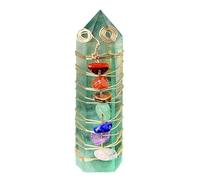 Louttary Cristal natural, colorido, columna de cristal, artesanía de cristal, decoración del hogar, 1 pieza, verde, E