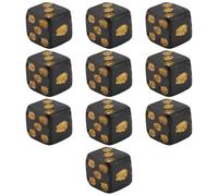 Louttary Dados de calavera de 6 lados, diseño de hueso, regalo único para juegos de rol, juegos de mesa para Halloween, 10 unidades, color negro