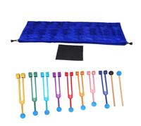 Louttary Diapasón de 7 chakras + 1 diapasón de peso del alma, para curación de chakras, terapia de sonido, alivio del estrés, fácil de usar, multicolor