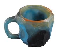 Louttary Elegante Taza De Café De Cristal Geoconómico - Taza De Café De Cristal Mineral, Taza De Piedra De Cuarzo, Ideal Para Bebidas Calientes A