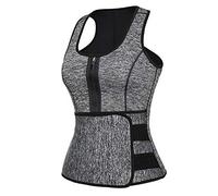 Louttary Entrenador de Cintura Chaleco Corsé Delgado Neopreno Sauna Tanque Cremallera PéRdida de Peso Body Shaper Shirt Fajas para Mujeres M