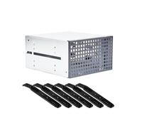 Louttary Estante de Jaula para Discos Duros de 3 Compartimentos, Espacio para 2 Unidades Ópticas y Espacio para Discos Duros de 3 X 3,5 Pulgadas, 2 Unidades de Chasis en el Chasis