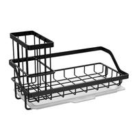 Louttary Estante extraíble para fregadero de cocina, cepillo de limpieza, organizador de jabón, estante de almacenamiento con bandeja de drenaje, 1 unidad