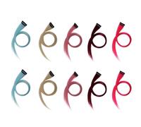 Louttary ExtensióN de Cabello con Resaltado Multicolor, Horquilla, Pinza para el Cabello Larga y Recta, Recortable para Cabello Falso, 3,2X55 cm