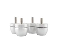 Louttary HiFi 4 Piezas 33X30 mm Bola con Tornillo M8 Almohadilla Amortiguadora Pies Soportes para Altavoces Amplificador Plata