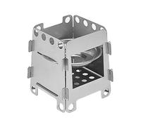 Louttary - Hornillo para tarjetas de acero inoxidable con bandeja para alcohol, estufa de bolsillo plegable portátil, utensilios de cocina para acampar al aire libre, picnic