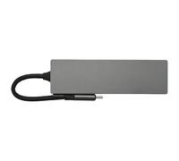 Louttary Hub USB C 6 en 1 portátil con salida 4K compatible con 3 puertos USB2.0 Adaptador de Hub de Audio USB C 20W Pd 3,5 Mm