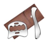 Louttary Iastm Tools Herramienta Gua Sha 2 en 1 de acero inoxidable, Herramienta de raspado Myofascial para fisioterapia, herramienta de masaje de tejidos blandos
