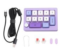 Louttary Interruptor MecáNico Macro Programable Intercambiable en Caliente de 13 Teclas, Miniteclado para Juegos con Luz RGB de 7 Colores, Teclado NuméRico