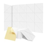 Louttary - Juego de 12 paneles acústicos con paneles autoadhesivos de espuma a prueba de sonido de 12 x 12 x 0,4 pulgadas, azulejos insonorizantes para blancas
