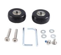 Louttary Juego de 2 ruedas de repuesto para equipaje, maleta, ruedas giratorias de poliuretano, kits de reparación para rodamientos de acero al carbono, 55 x 18 mm