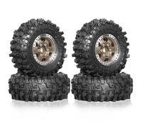 Louttary Juego de 4 ruedas de 51 mm 1,0 de metal Beadlock para 1/18 1/24 RC Crawler Car TRX4M SCX24 AX24 FCX24 FCX24