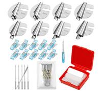 Louttary Juego de 8 Prensatelas para Dobladillo Enrollado para Coser, 3-10 Mm, 8 Tamaños, Prensatelas para Dobladillo Enrollado con Clips de Costura, Agujas de Coser para el Hogar