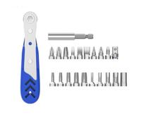 Louttary Juego de destornilladores de carraca 22 en 1, llave de trinquete de 36 dientes, destornillador de trinquete plano duradero