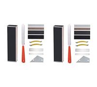 Louttary Juego de pulidor de herramientas de guitarra, lima de fibra, separador de cuerdas, junta de alambre, regla de nivelación, papel de lija, herramientas de construcción de guitarras