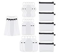 Louttary Juego de pulseras de sublimación en blanco de 25 piezas, soporte para lápiz labial, , bolsa de maquillaje, para regalos de bricolaje
