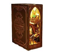 Louttary Juego de sujetalibros de madera 3D para decoración de estanterías con kit de iluminación para adultos