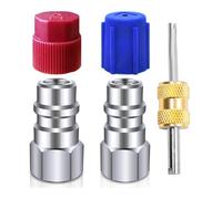 Louttary Kit de conversión de R12 a R134a, juego de adaptadores para aire acondicionado de reequipamiento de aire acondicionado, rosca interior 1/4, para sistema de refrigeración de aire acondicionado