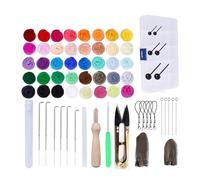 Louttary Kit de fieltro punzonado de 40 colores para principiantes, herramientas de fieltro de lana para bricolaje