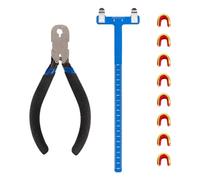 Louttary Kit de punto de leva para cuerda de arco con regla en T cuadrado, alicates para hebilla y 8 piezas de hebillas, color azul