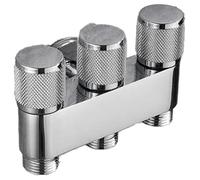 Louttary Latón uno en tres salidas de tres vías de control lavadora cromo/grifo de tres vías triángulo válvula G1/3Mini plata