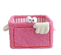 Louttary Little Cesta de almacenamiento plegable para el hogar, diseño de nicho, almacenamiento de juguetes, aperitivos, cosméticos, organizar regalos, color rosa, fácil de usar