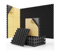 Louttary - Lote de 24 paneles de espuma insonorizados autoadhesivos para caja de huevos de 1 x 12 x 12 pulgadas, espuma acústica para y estudios, instalación fácil y fácil de usar