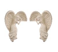 Louttary Marco de puerta de resina con alas de ángel, escultura, marco de fotos, conjunto de manualidades, decoración para festivales o bodas