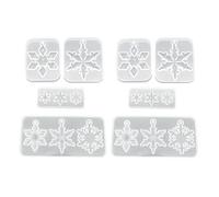 Louttary Moldes de copos de nieve DIY de resina de silicona para decoración de casa de invierno