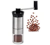 Louttary Molinillo de café de mano de acero inoxidable, manivela ajustable para una preparación precisa, portátil para camping y viajes