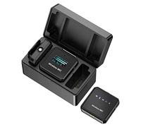 Louttary One-to-Two Wireless Lavalier Micrófono, Smart Charging Case, 2.4G Digital Display Accompaniment, Reducción de ruido