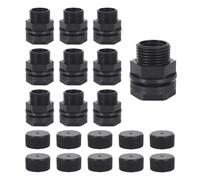 Louttary Paquete de 10 accesorios de mamparo para manguera de jardín con conector, rosca hembra doble 1/2 NPT X 3/4, rosca exterior en peso para tanques