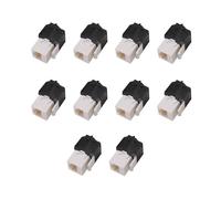 Louttary Paquete de 10 Conectores Cat6A RJ45 - Compatible con Cat6-180 Grados Sin Herramientas - Conector de Pared Ethernet - Acoplador de Red Cat6A
