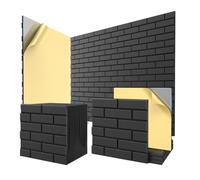 Louttary Paquete de 12 paneles acústicos con cinta autoadhesiva, paneles de pared insonorizados, 12 x 12 x 0,4 cm, para decoración de estudio o oficina, color negro