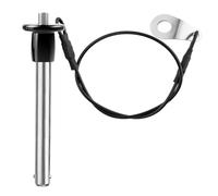 Louttary - Pasador de liberación de acero inoxidable, pasador de bloqueo de bola de 8 mm de diámetro con botón pulsador, cable de cordón, longitud útil de 50 mm
