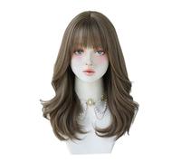 Louttary Peluca de Cosplay Universitaria de 45 Cm, Cabello y Rizado, Grande, Cabello de SimulacióN de Fibra QuíMica, Conjunto de Moda de Peluca Estilo Cabeza