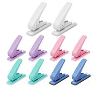 Louttary Perforadora de un Solo Orificio de 10 Piezas con Cerradura Perforadora de Papel de 1 Orificio Perforadora de Papel Manual con Capacidad para 20 Hojas con Base Antideslizante