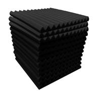 Louttary Placas de espuma acústica (12 unidades, 30 x 30 x 5 cm, insonorizadas, placa de absorción de sonido de alta densidad para durar, color negro)