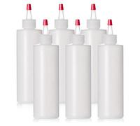 Louttary PláSticas Exprimibles para Condimentos de 250 Ml, Tapa Yorker con Punta Roja, Sin, Dispensadoras, Paquete de 6