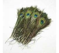 Louttary Plumas de pavo real naturales 10-12, paquete de 25 unidades